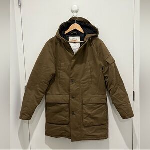 Topman Brown Duck Down Hooded Parka Coat